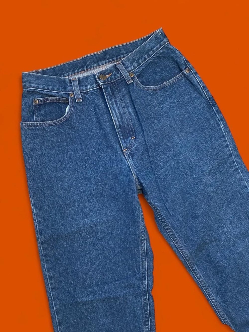 Vintage 1980’s L.L.Bean dark blue denim straight leg jeans. - Picture 2 of 8